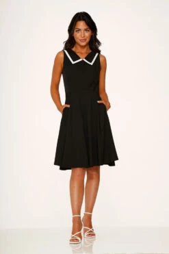 Black & White Swing Dress 8 Black & White Swing Dress -Molly Bracken Clothing Shop 23810 Black White Swing Dress 5