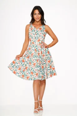 Pink Floral Swing Dress -Molly Bracken Clothing Shop 23870 Pink Floral Swing Dress 6 78acaa91 a974 437b 919f cb08734b3c52