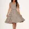 Yellow Plaid Swing Dress