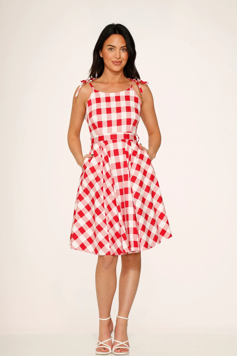 Red & White Picnic Swing Dress 2 Red & White Picnic Swing Dress - Image 2