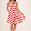 Red & White Picnic Swing Dress