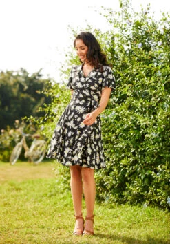 Just Wandering Camp Collar Wrap Dress