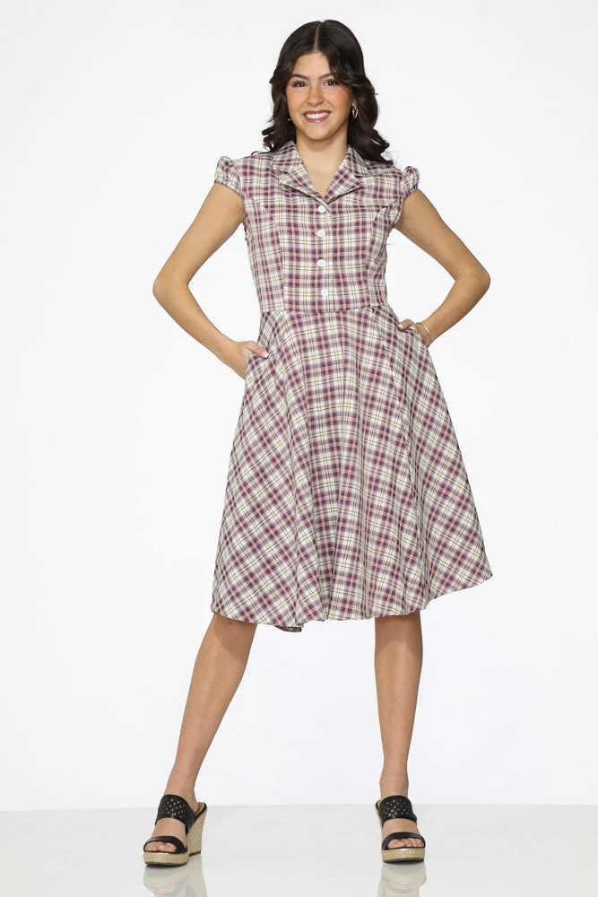 Purple Plaid Swing Dress 2 Purple Plaid Swing Dress - Image 2