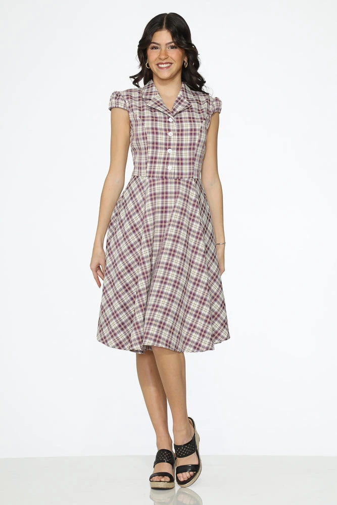 Purple Plaid Swing Dress 4 Purple Plaid Swing Dress - Image 4