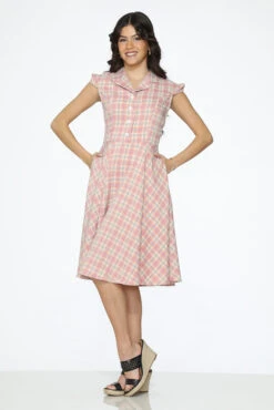 Pink Plaid Swing Dress