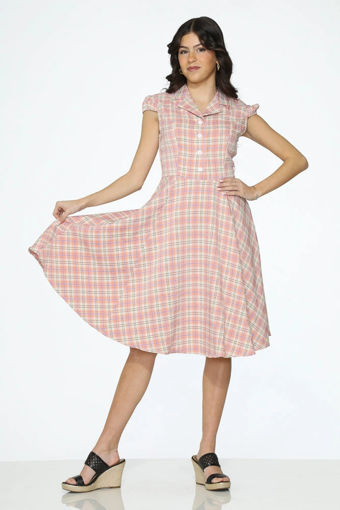 Pink Plaid Swing Dress 2 Pink Plaid Swing Dress - Image 2