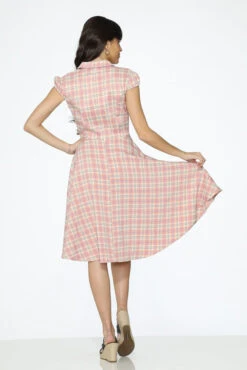 Pink Plaid Swing Dress 7 Pink Plaid Swing Dress -Molly Bracken Clothing Shop 32364 Pink Plaid Swing Dress 26