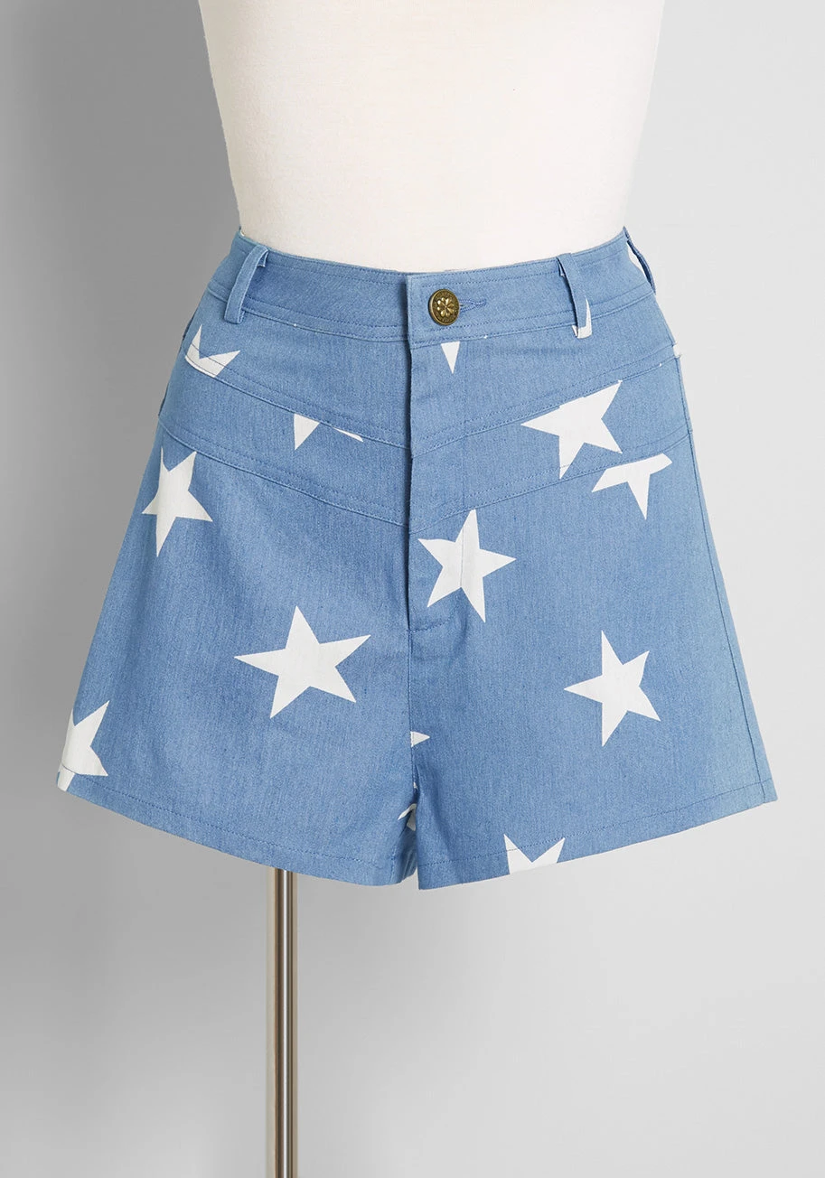 All Stars, No Stripes High-Rise Denim Shorts 1 All Stars, No Stripes High-Rise Denim Shorts