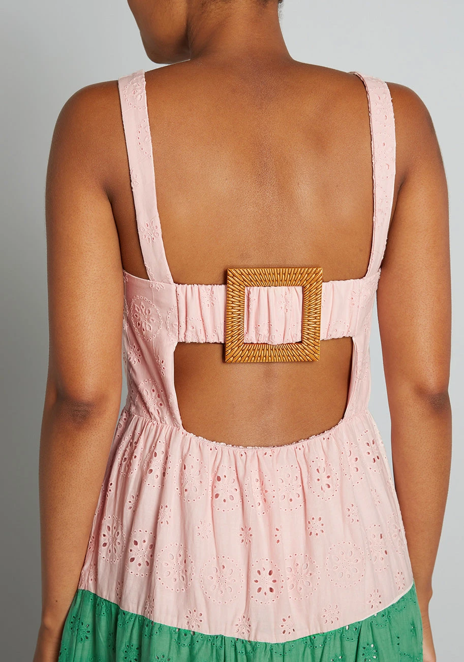 Blocked In Eyelet Tiered Maxi Dress 4 Blocked In Eyelet Tiered Maxi Dress - Image 4