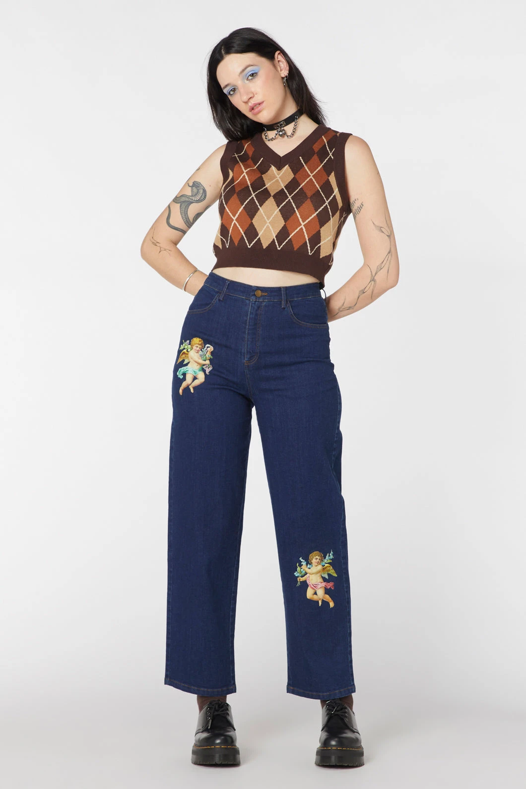 Denim Cherub Print Jean 3 Denim Cherub Print Jean - Image 3