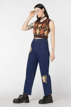 Denim Cherub Print Jean 7 Denim Cherub Print Jean -Molly Bracken Clothing Shop DGFT290318 010 5