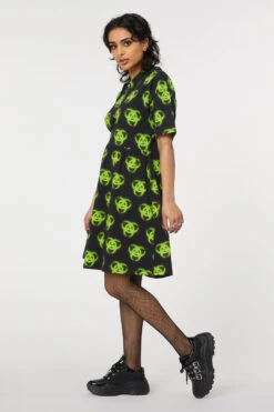 Biohazard Print Smock Dress -Molly Bracken Clothing Shop DGFU045305 001 5