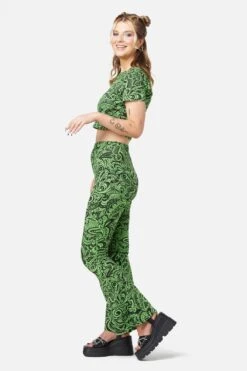 Acid Paisley Jersey Flares -Molly Bracken Clothing Shop DGFU219 984 3