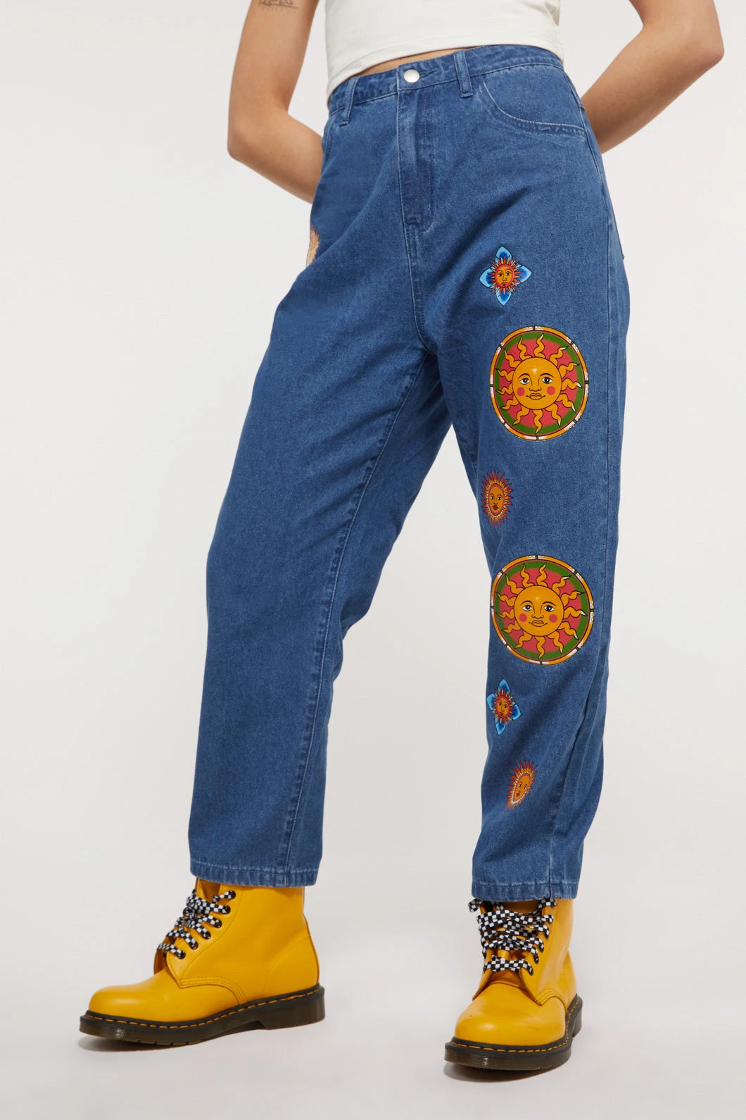 Denim Sun Print Jean 1 Denim Sun Print Jean