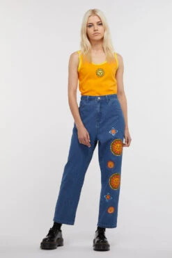 Denim Sun Print Jean 9 Denim Sun Print Jean -Molly Bracken Clothing Shop DGFU241318 003 4