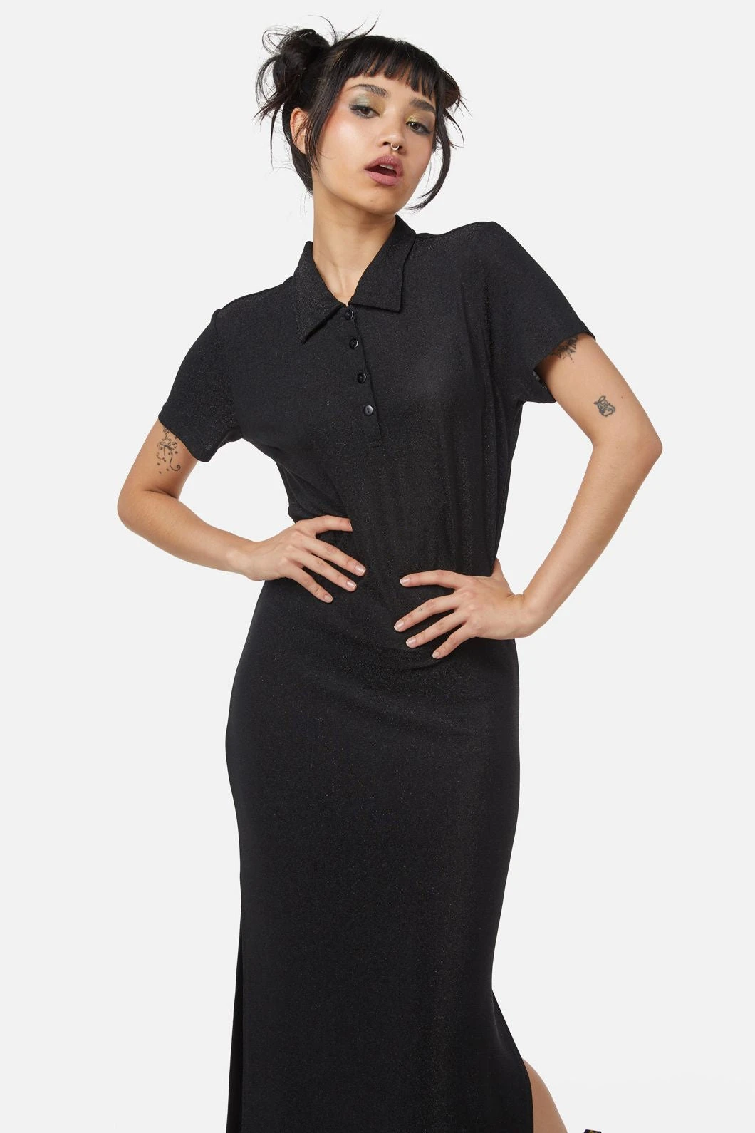 Glitter Mesh Midi Dress 2 Glitter Mesh Midi Dress - Image 2