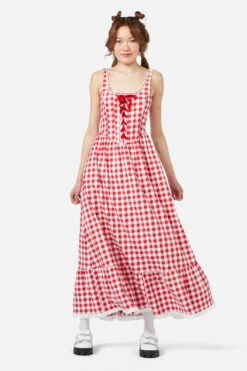 Jam Gingham Corset Dress -Molly Bracken Clothing Shop DGFY157 004 01