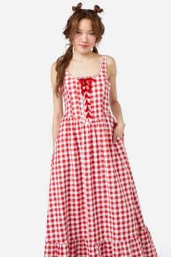 Jam Gingham Corset Dress -Molly Bracken Clothing Shop DGFY157 004 02