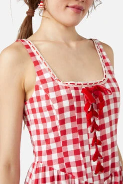 Jam Gingham Corset Dress -Molly Bracken Clothing Shop DGFY157 004 05