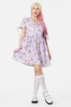 Kitsch Kitty Print Dress -Molly Bracken Clothing Shop DGFY434 005 2