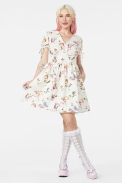Kitsch Kitty Print Dress -Molly Bracken Clothing Shop DGFY434 020 2