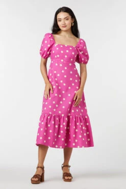 Lucy Polka Dot Midi Dress -Molly Bracken Clothing Shop PGFU575105 007 4