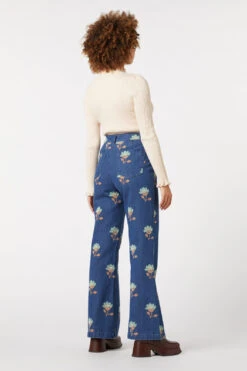 Retro Flora Flare Jean -Molly Bracken Clothing Shop PGFV441 653 4
