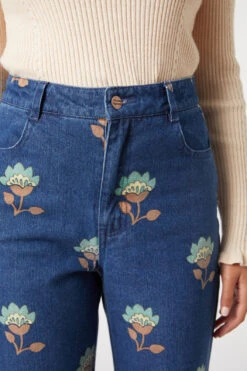 Retro Flora Flare Jean -Molly Bracken Clothing Shop PGFV441 653 5