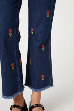 Tulip Embroidered Jean -Molly Bracken Clothing Shop PGFV516 195 5