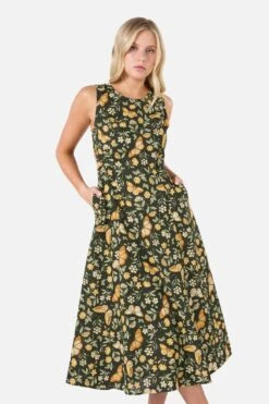 Yvette Butterfly Midi Dress -Molly Bracken Clothing Shop PGFZ028 008 12