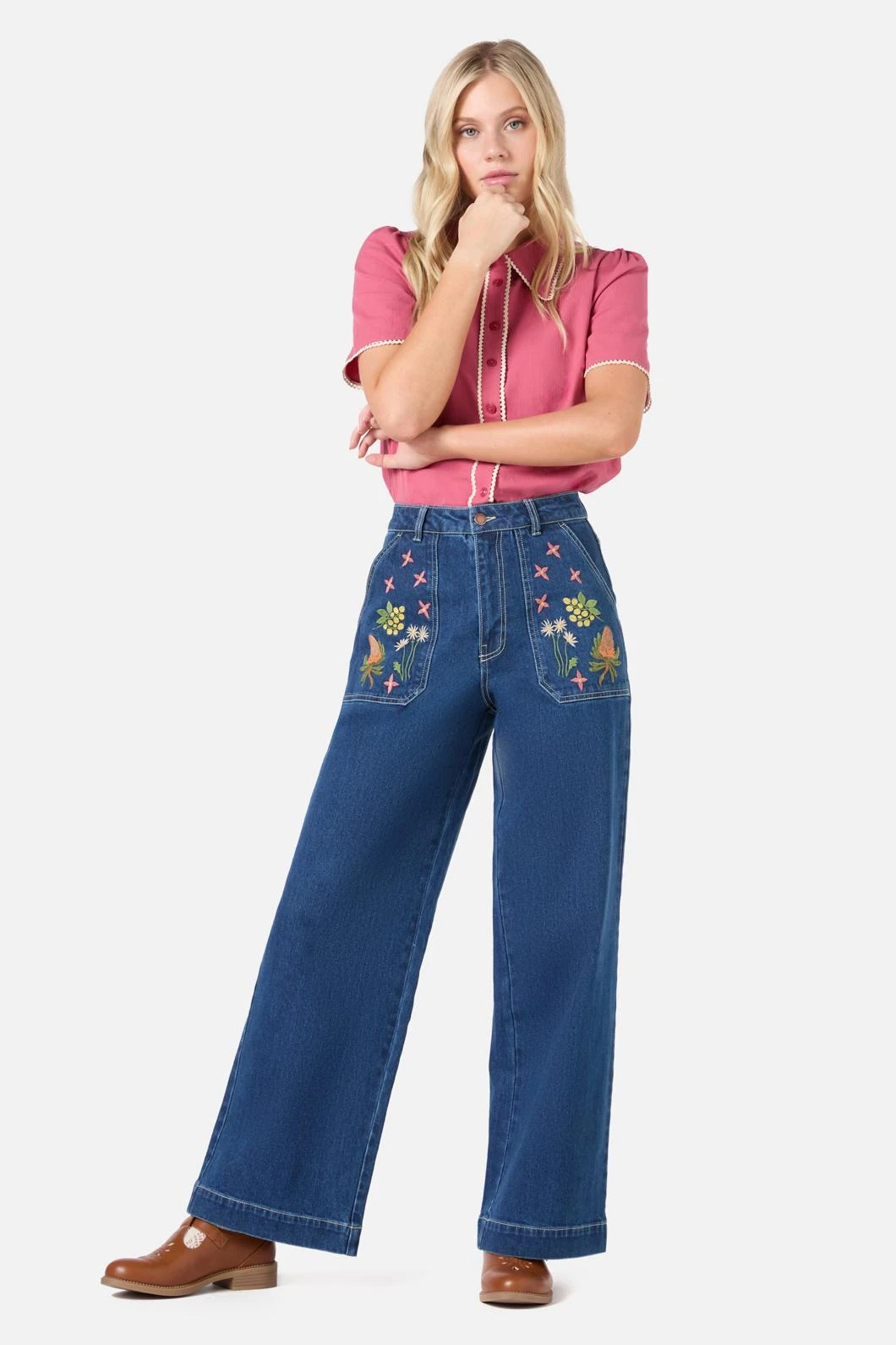 Native Embroidered Denim Jean 2 Native Embroidered Denim Jean - Image 2