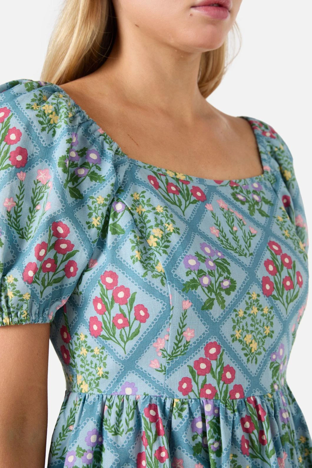 Lattice Floral Mini Dress 5 Lattice Floral Mini Dress - Image 5