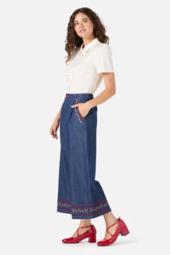 Meadow Embroidered Culotte -Molly Bracken Clothing Shop PGFZ158 420 22