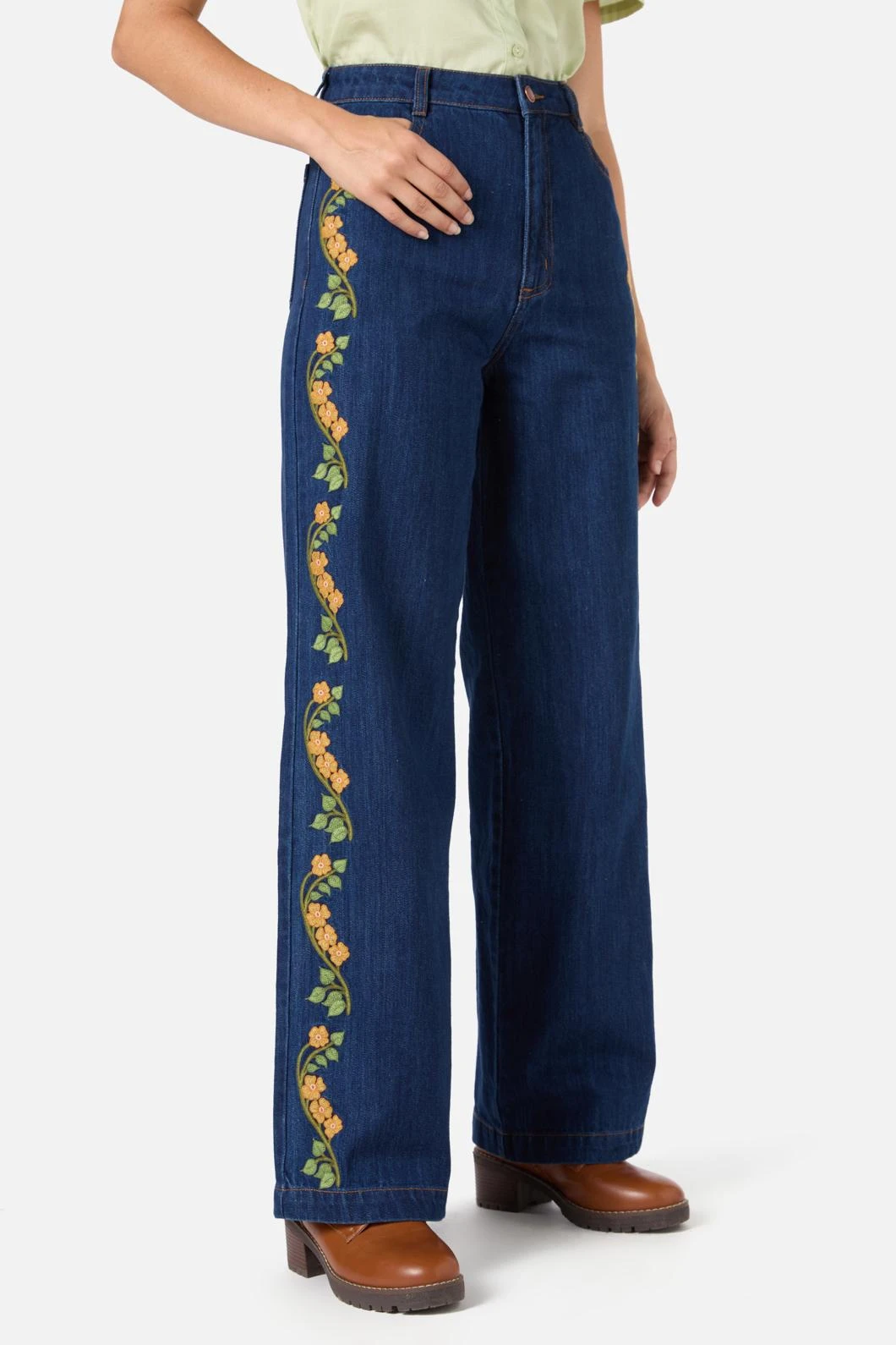 Flower Child Embroidered Jean 2 Flower Child Embroidered Jean - Image 2