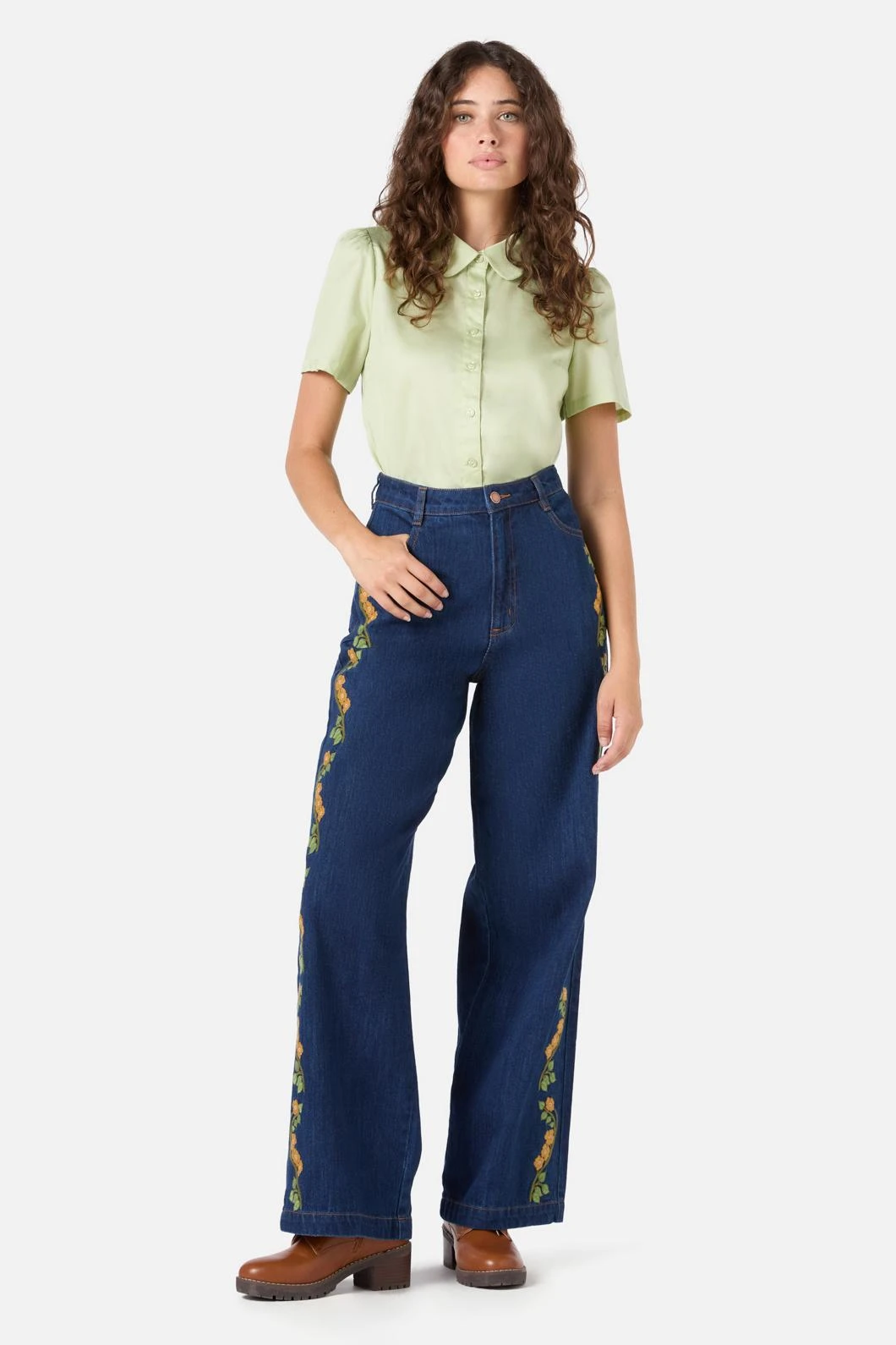 Flower Child Embroidered Jean 3 Flower Child Embroidered Jean - Image 3