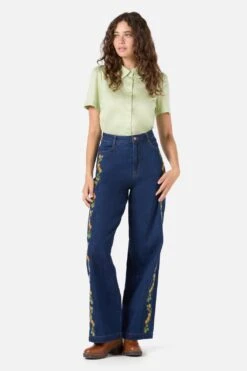 Flower Child Embroidered Jean 10 Flower Child Embroidered Jean -Molly Bracken Clothing Shop PGFZ169 420 22